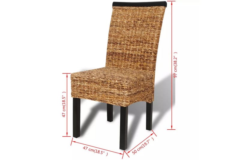 Spisestoler 4 stk abaca og heltre mango - Brun/Mangotre - Møbler - Stoler & lenestoler - Karmstoler