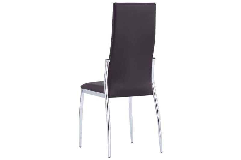 Spisestoler 4 stk brun kunstig skinn - Spisestuestoler & kjøkkenstoler - Karmstoler