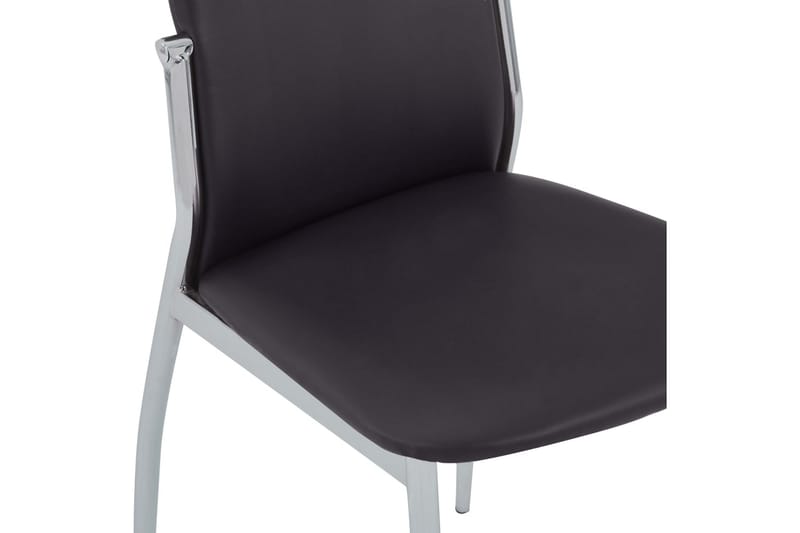 Spisestoler 4 stk brun kunstig skinn - Spisestuestoler & kjøkkenstoler - Karmstoler