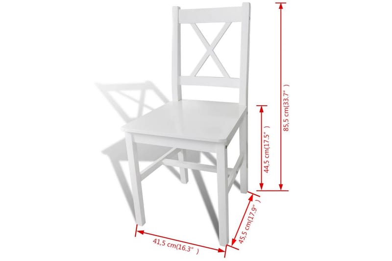 Spisestoler 4 stk hvit furu - Hvit - Spisestuestoler & kjøkkenstoler - Karmstoler