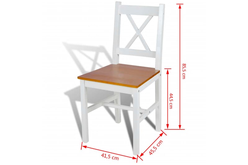 Spisestoler 4 stk hvit furu - Hvit/Tre - Spisestuestoler & kjøkkenstoler - Karmstoler