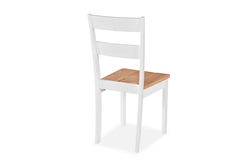 Spisestoler 4 stk hvit heltre gummitre - Hvit/Tre - Spisestuestoler & kjøkkenstoler - Karmstoler
