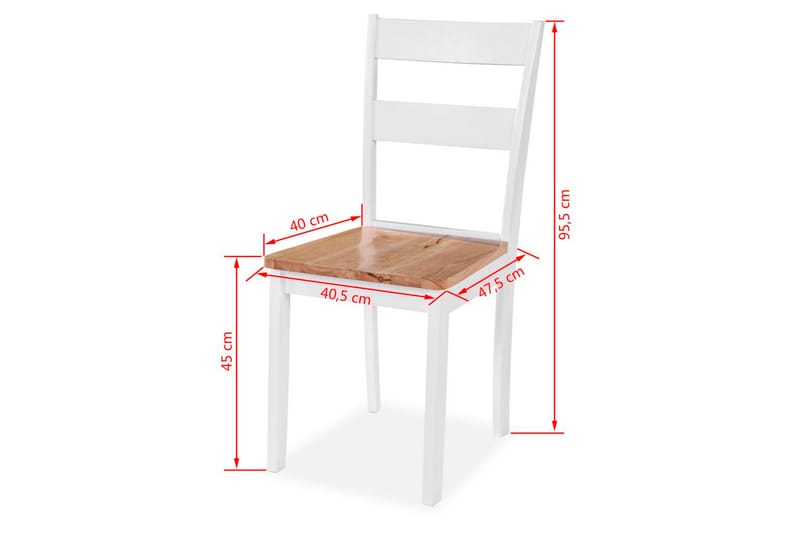 Spisestoler 4 stk hvit heltre gummitre - Hvit/Tre - Spisestuestoler & kjøkkenstoler - Karmstoler
