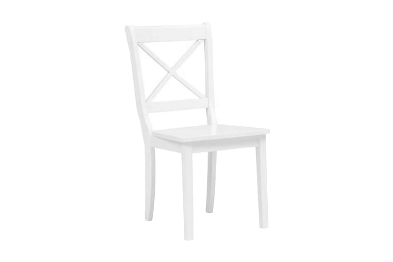 Spisestoler 4 stk hvit heltre gummitre - Møbler - Stoler & lenestoler - Karmstoler