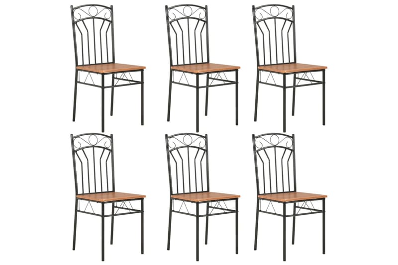Spisestoler 6 stk brun MDF - Brun - Spisestuestoler & kjøkkenstoler - Karmstoler
