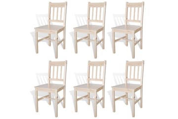 Spisestoler 6 stk furu - Furu - Møbler - Stoler & lenestoler - Karmstoler