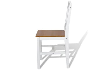 Spisestoler 6 stk hvit furu - Hvit/Tre - Møbler - Stoler & lenestoler - Karmstoler