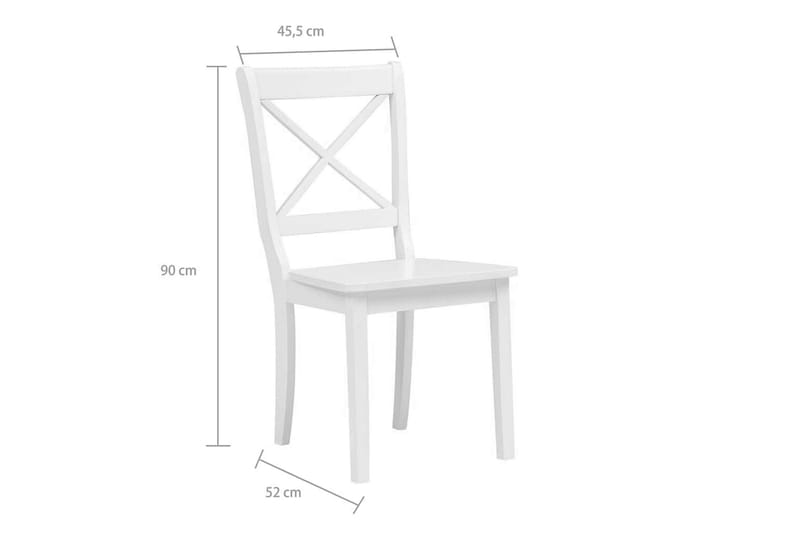 Spisestoler 6 stk hvit heltre gummitre - Spisestuestoler & kjøkkenstoler - Karmstoler