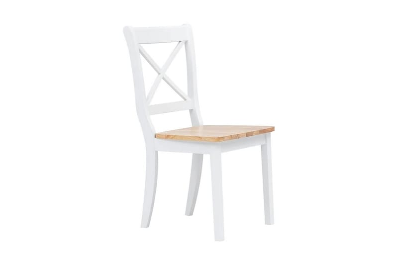 Spisestoler 6 stk hvit og lys heltre gummitre - Spisestuestoler & kjøkkenstoler - Karmstoler