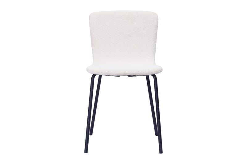 Katy Spisestol - Hvit bouclé / Metallben svart - Møbler - Stoler & lenestoler - Spisestuestoler & kjøkkenstoler