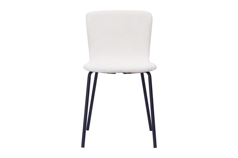 Katy Spisestol - Hvit bouclé / Metallben svart - Møbler - Stoler & lenestoler - Spisestuestoler & kjøkkenstoler