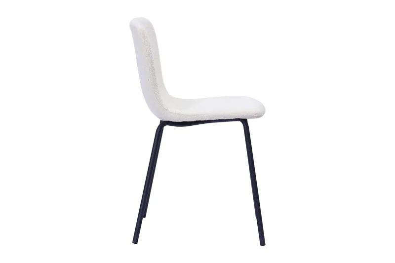 Katy Spisestol - Hvit bouclé / Metallben svart - Møbler - Stoler & lenestoler - Spisestuestoler & kjøkkenstoler