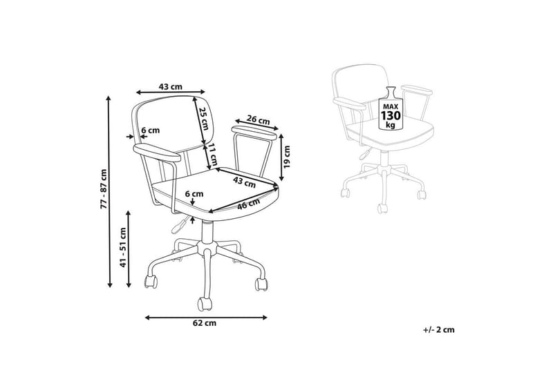 Kontorstol Algerita Mørk brun - Mørk brun - Møbler - Stoler & lenestoler - Kontorstol & skrivebordsstol