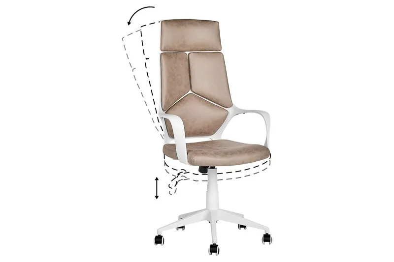 Kontorstol Delight Beige/hvit - Beige/hvit - Møbler - Stoler & lenestoler - Kontorstol & skrivebordsstol