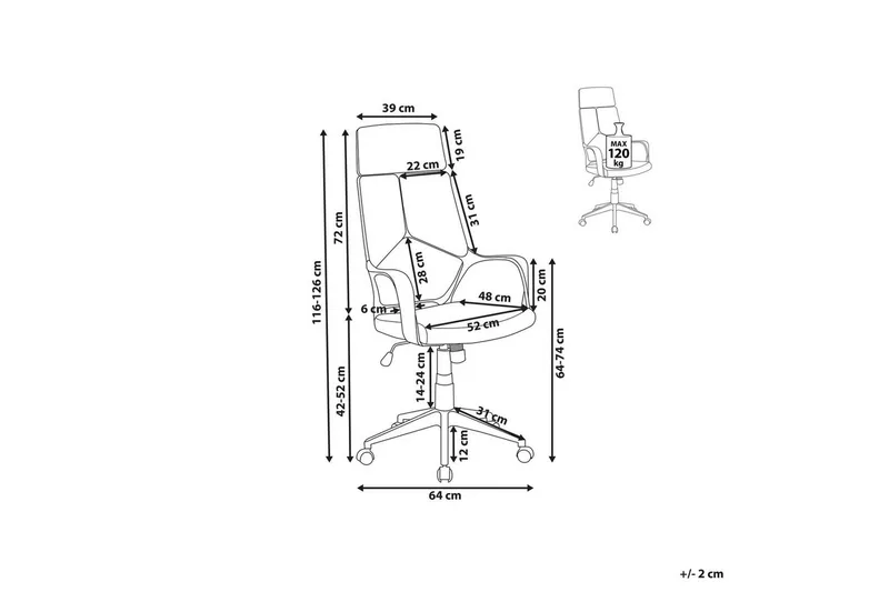 Kontorstol Delight Beige/hvit - Beige/hvit - Møbler - Stoler & lenestoler - Kontorstol & skrivebordsstol