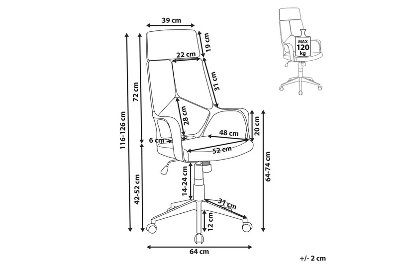 Kontorstol Delight Brun/Hvit - Brun/Hvit - Møbler - Stoler & lenestoler - Kontorstol & skrivebordsstol