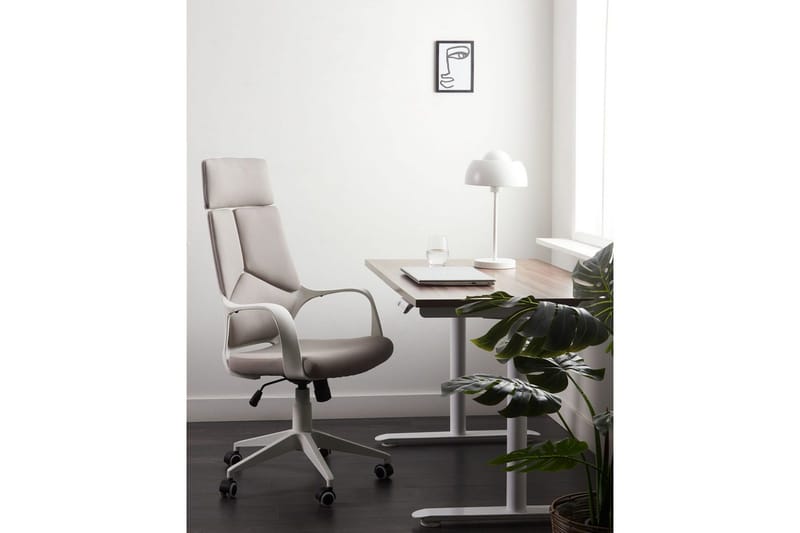 Kontorstol Delight Taupe/hvit - Taupe/hvit - Møbler - Stoler & lenestoler - Kontorstol & skrivebordsstol