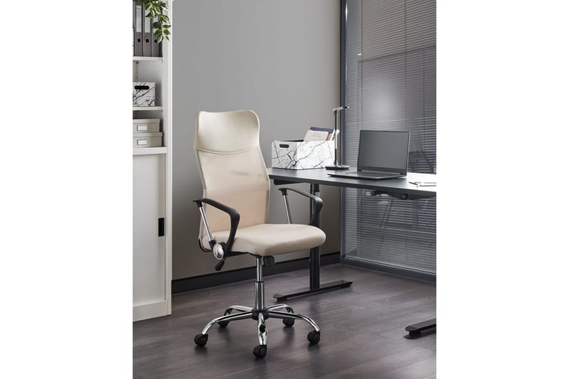 Kontorstol Design Beige/Svart/Sølv - Beige/Svart/Sølv - Møbler - Stoler & lenestoler - Kontorstol & skrivebordsstol