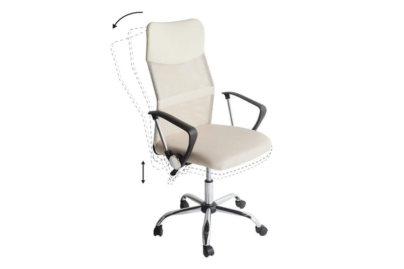 Kontorstol Design Beige/Svart/Sølv - Beige/Svart/Sølv - Møbler - Stoler & lenestoler - Kontorstol & skrivebordsstol