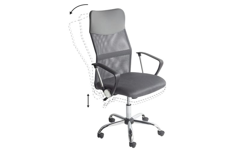 Kontorstol Design Grå/svart/sølv - Grå/svart/sølv - Møbler - Stoler & lenestoler - Kontorstol & skrivebordsstol