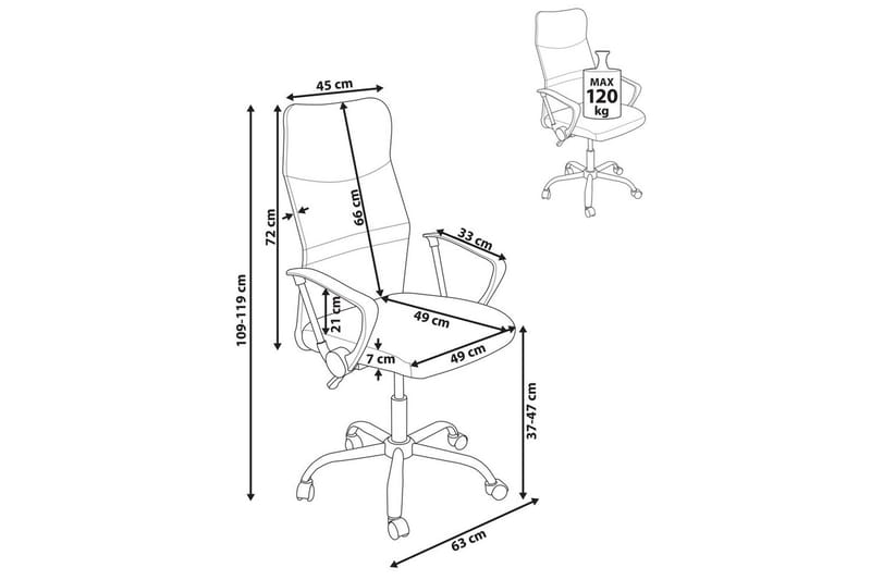 Kontorstol Design Grå/svart/sølv - Grå/svart/sølv - Møbler - Stoler & lenestoler - Kontorstol & skrivebordsstol