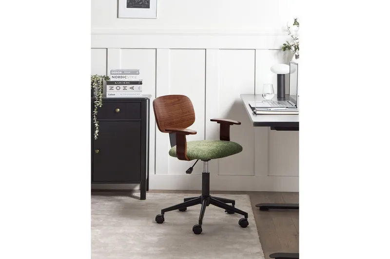 Kontorstol Gunnison - Grønt, mørkt treverk - Møbler - Stoler & lenestoler - Kontorstol & skrivebordsstol