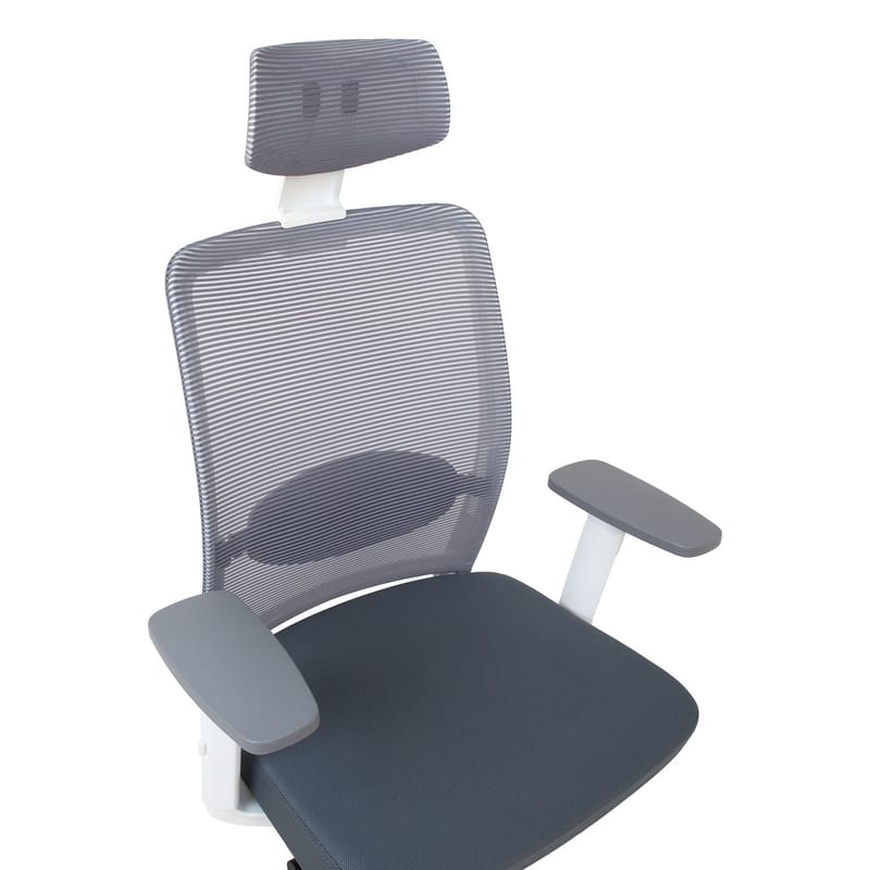 Kontorstol HOME4YOU Anggun grå med hvit ramme - Grå med hvit ramme - Møbler - Stoler & lenestoler - Kontorstol & skrivebordsstol