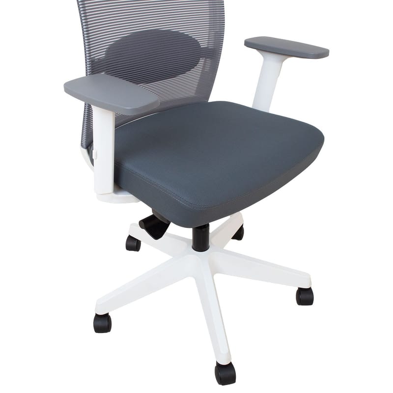 Kontorstol HOME4YOU Anggun grå med hvit ramme - Grå med hvit ramme - Møbler - Stoler & lenestoler - Kontorstol & skrivebordsstol