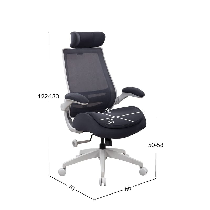 Kontorstol HOME4YOU Danica Mørkegrå/lysegrå - Mørkegrå / lysegrå - Møbler - Stoler & lenestoler - Kontorstol & skrivebordsstol