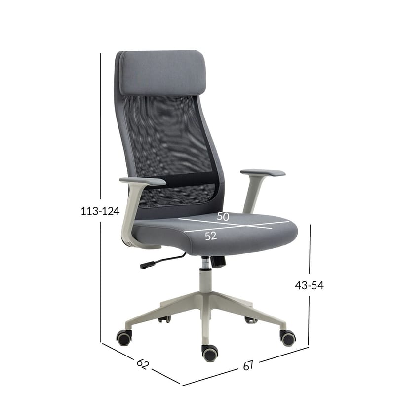 Kontorstol HOME4YOU Elmer Grå / Svart - Grå / svart - Møbler - Stoler & lenestoler - Kontorstol & skrivebordsstol