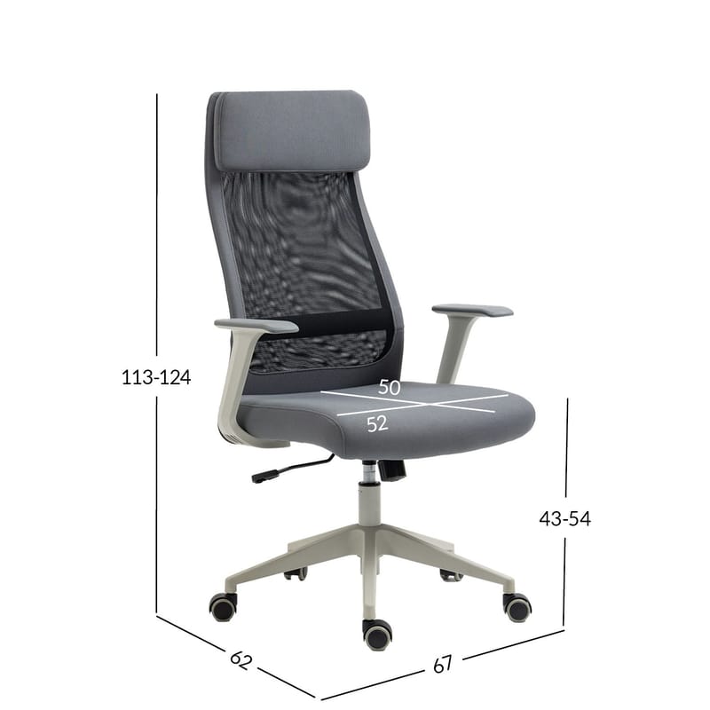 Kontorstol HOME4YOU Elmer Grå / Svart - Grå / svart - Møbler - Stoler & lenestoler - Kontorstol & skrivebordsstol