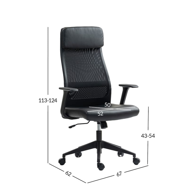 Kontorstol HOME4YOU Elmer Svart - Svart - Møbler - Stoler & lenestoler - Kontorstol & skrivebordsstol