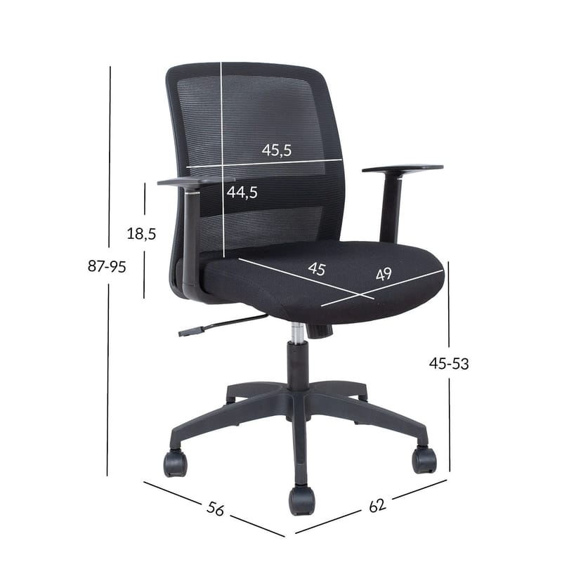 Kontorstol HOME4YOU Faro Svart - Svart - Møbler - Stoler & lenestoler - Kontorstol & skrivebordsstol