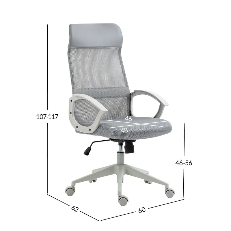 Kontorstol HOME4YOU Linus Grå - Grå - Møbler - Stoler & lenestoler - Kontorstol & skrivebordsstol