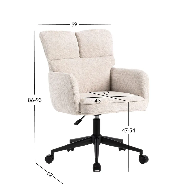 Kontorstol HOME4YOU Lorena Hvit - hvit - Møbler - Stoler & lenestoler - Kontorstol & skrivebordsstol