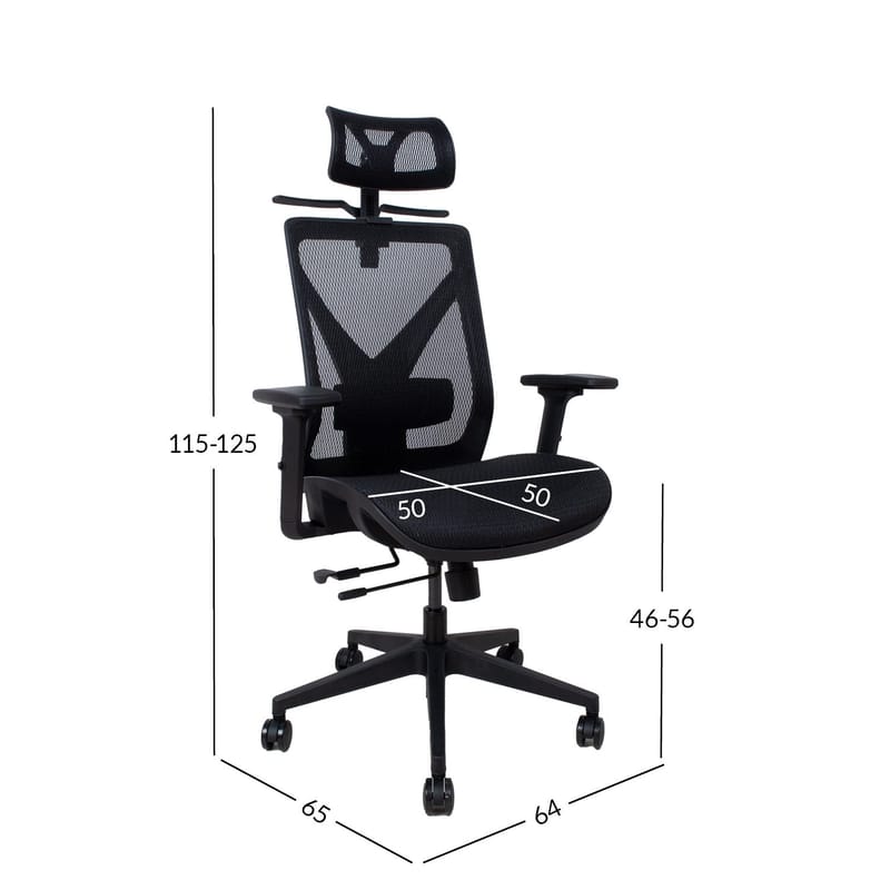 Kontorstol HOME4YOU Mike Svart mesh - Svart - Møbler - Stoler & lenestoler - Kontorstol & skrivebordsstol