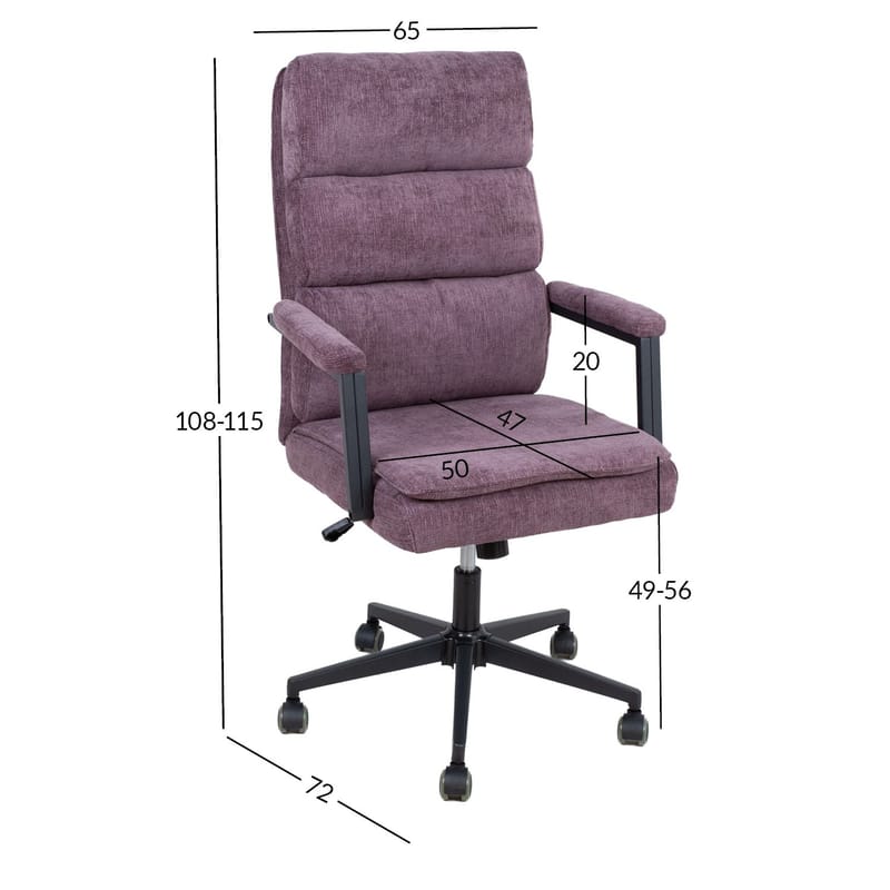 Kontorstol HOME4YOU Remy Fiolett - Fiolett - Møbler - Stoler & lenestoler - Kontorstol & skrivebordsstol