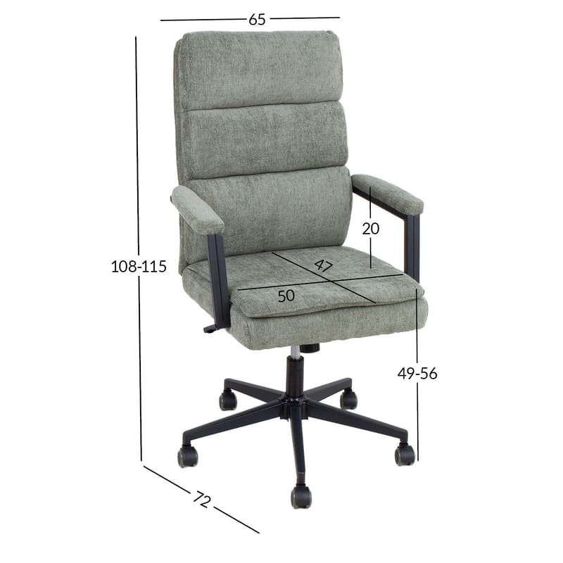 Kontorstol HOME4YOU Remy Grønn - Grønn - Møbler - Stoler & lenestoler - Kontorstol & skrivebordsstol