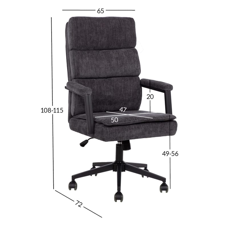 Kontorstol HOME4YOU Remy Mørkegrå - Mørk grå - Møbler - Stoler & lenestoler - Kontorstol & skrivebordsstol