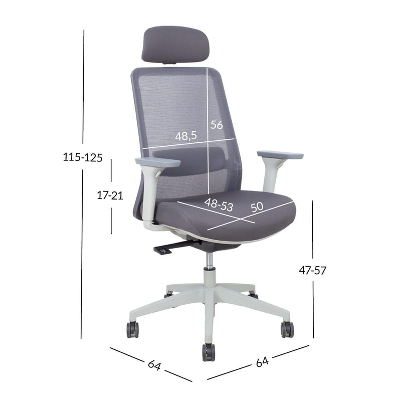 Kontorstol HOME4YOU Santo Grått meshstoff - Grå - Møbler - Stoler & lenestoler - Kontorstol & skrivebordsstol