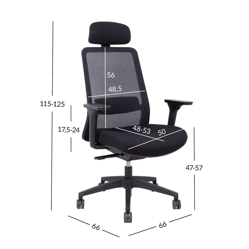 Kontorstol HOME4YOU Santo Svart meshstoff - Svart - Møbler - Stoler & lenestoler - Kontorstol & skrivebordsstol