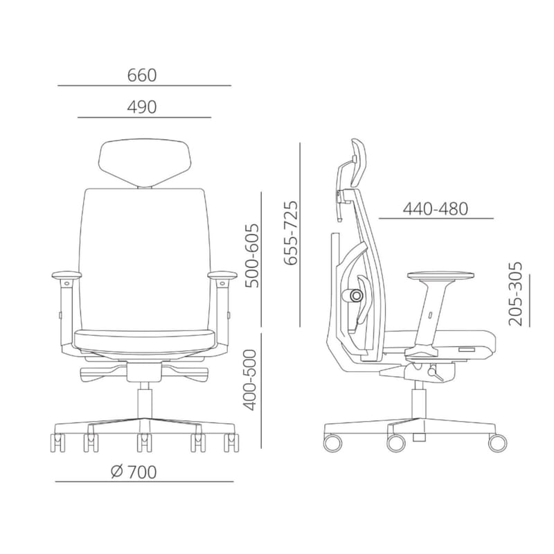 Kontorstol HOME4YOU Tune Mørkerød/svart - mørkerød/svart - Møbler - Stoler & lenestoler - Kontorstol & skrivebordsstol