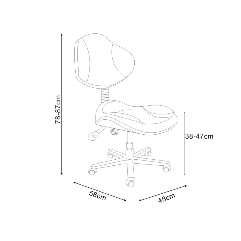 Kontorstol HOME4YOU Pipa Svart/grå - Svart/Grå - Møbler - Stoler & lenestoler - Kontorstol & skrivebordsstol