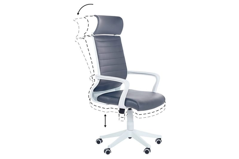 Kontorstol Leader Grå/hvit - Grå/hvit - Møbler - Stoler & lenestoler - Kontorstol & skrivebordsstol