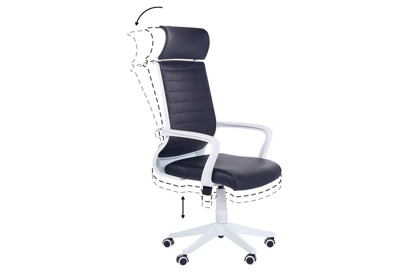 Kontorstol Leader Svart/Hvit - Svart/Hvit - Møbler - Stoler & lenestoler - Kontorstol & skrivebordsstol