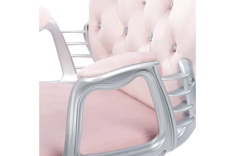 Kontorstol med krystaller Princess Pastellrosa/Sølv/Svart - Pastellrosa/Sølv/Svart - Møbler - Stoler & lenestoler - Kontorstol & skrivebordsstol