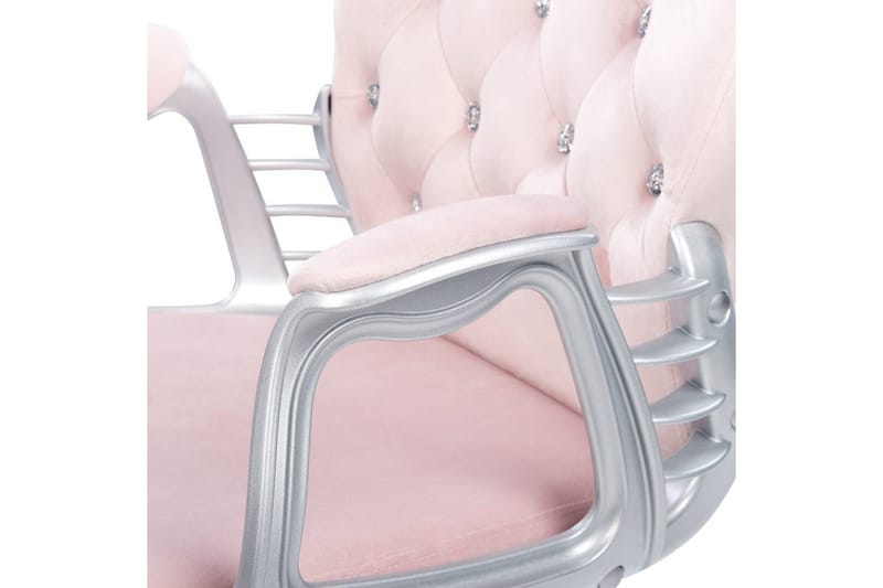 Kontorstol med krystaller Princess Pastellrosa/Sølv/Svart - Pastellrosa/Sølv/Svart - Møbler - Stoler & lenestoler - Kontorstol & skrivebordsstol