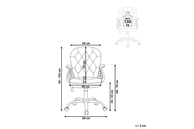 Kontorstol med krystaller Princess Pastellrosa/Sølv/Svart - Pastellrosa/Sølv/Svart - Møbler - Stoler & lenestoler - Kontorstol & skrivebordsstol