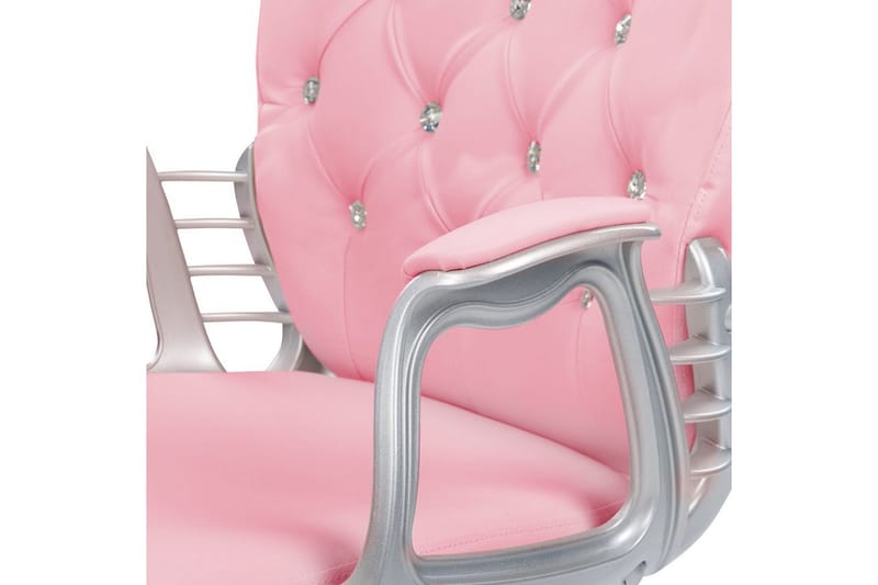 Kontorstol med krystaller Princess Rosa/svart/sølv - Rosa/svart/sølv - Møbler - Stoler & lenestoler - Kontorstol & skrivebordsstol