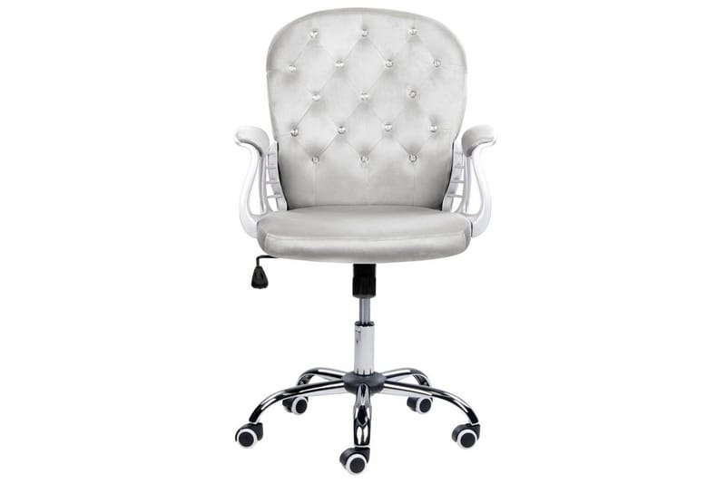 Kontorstol med krystaller Princess Grå/Sølv/Svart - Grå/Sølv/Svart - Møbler - Stoler & lenestoler - Kontorstol & skrivebordsstol